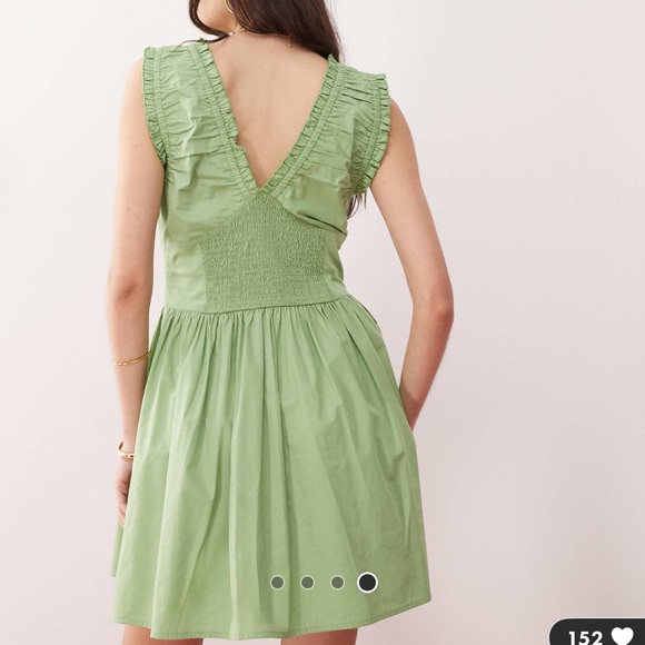 ASOS Light Green Ruffled Mini Dress - Picture 4 of 4